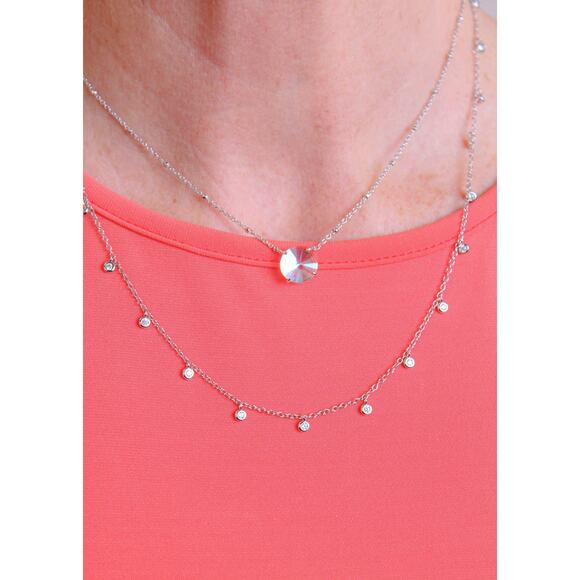 NWT! Kendra Scott Jolie Silver Pendant Necklace in Dichroic Glass - Picture 6 of 8